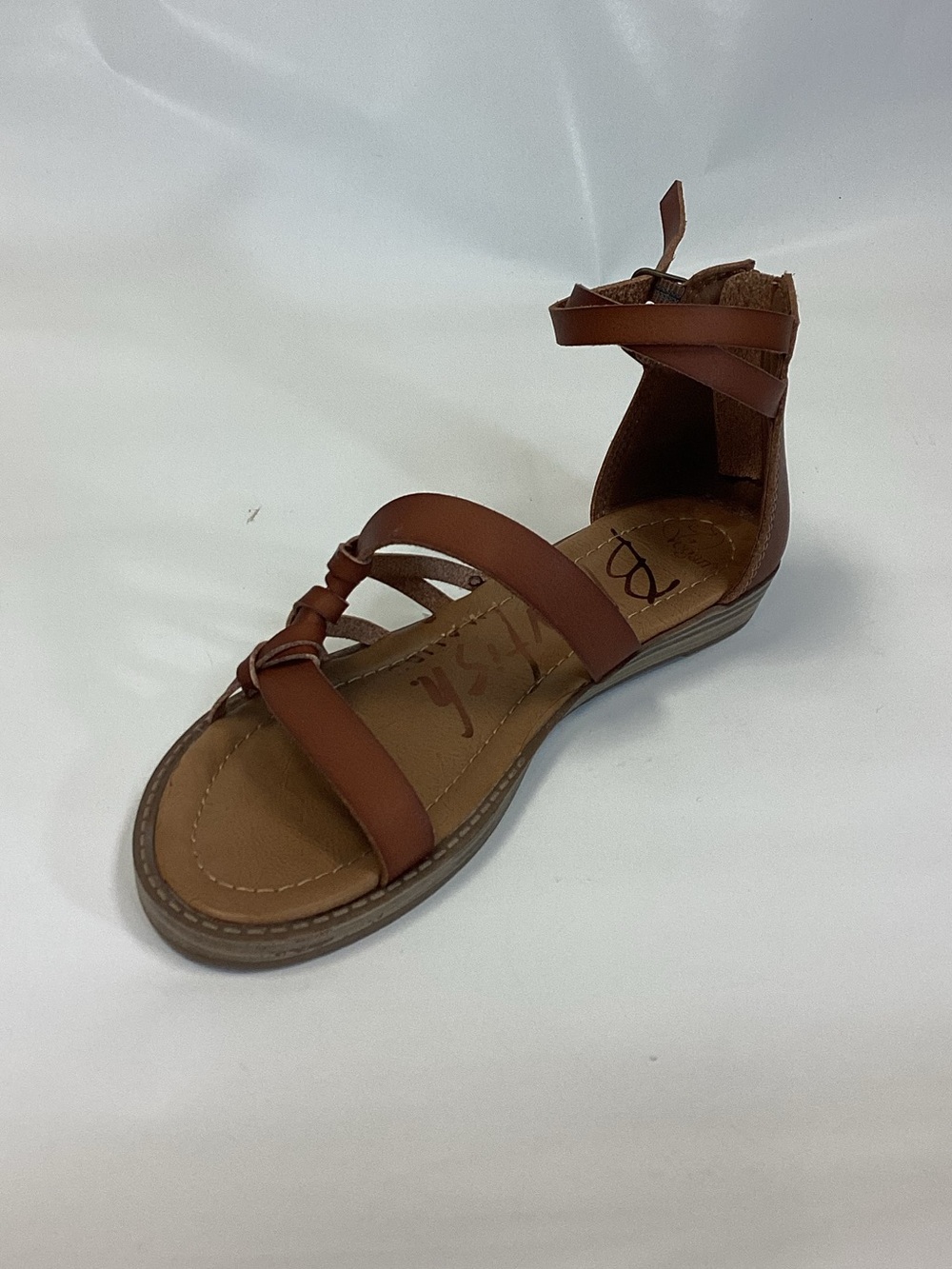 Blowfish Tan Strappy Ankle-Wrap Gladiator Sandals